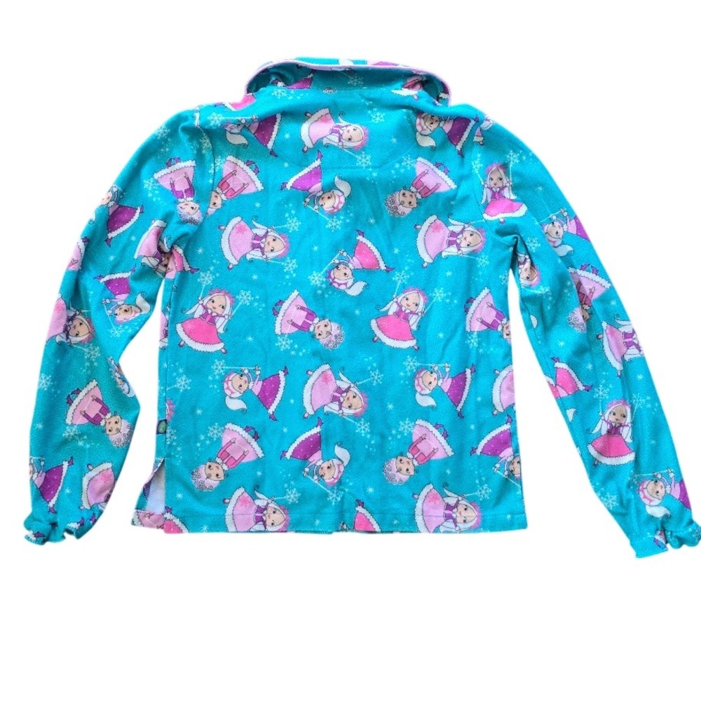Dollie & Me Pajama Set Kids Size 14 Teal Blue Pink Doll Snowflake Fleece Cozy - Picture 9 of 13